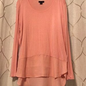 Long sleeve thin knit top with built in extender